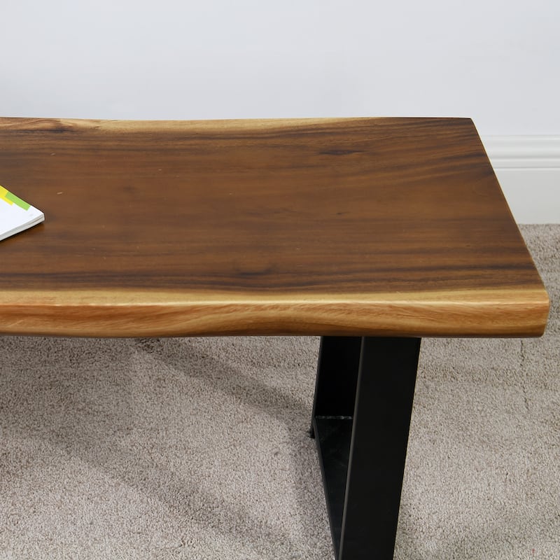 Natural Wood Rectangle Bench