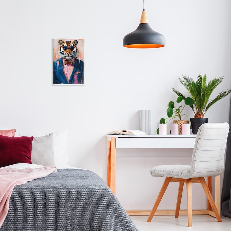 Stupell Suited Tiger Modern Fashion Wall Plaque Art Design By LSR Design Studio