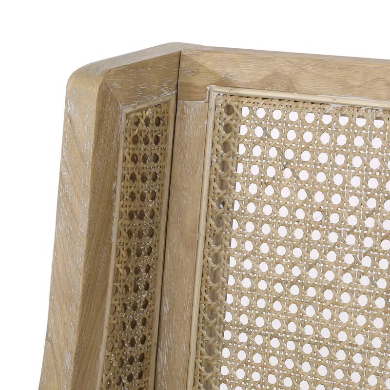 Christopher Knight Home - Sorenza 5pc Dining Set with Cushioned Seats, Cane Rattan Webbing, Rubberwood