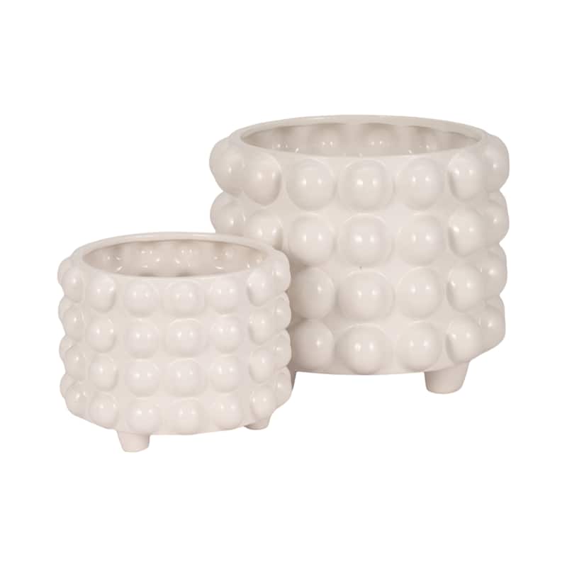 Sagebrook Home Porcelain Bubble Planters - Elevate Your Greenery - 12" x 12" x 10"