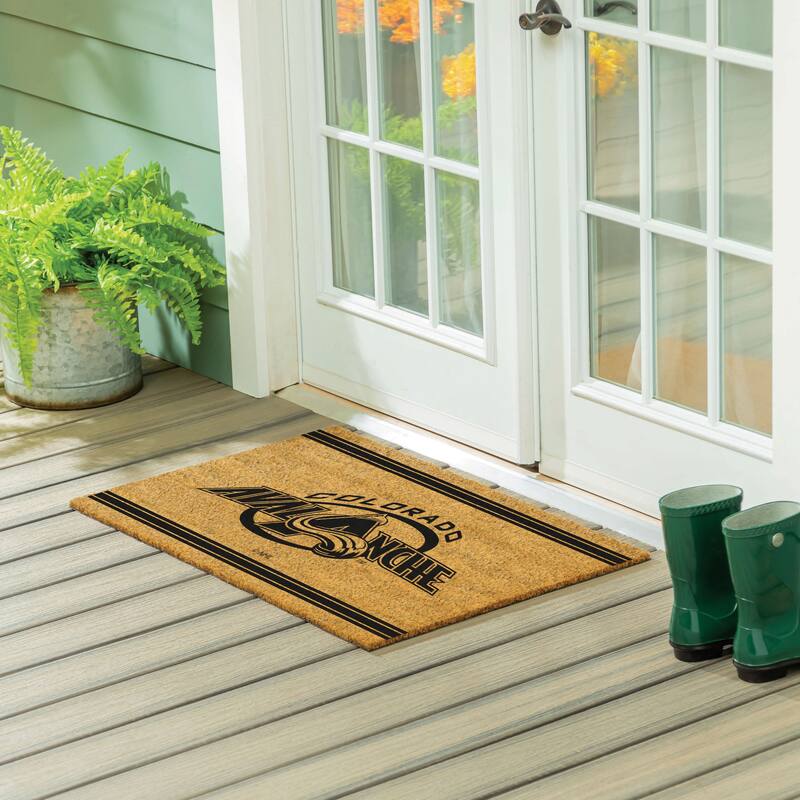 Colorado Avalanche Monochrome Indoor/Outdoor Coir Door Mat - 36" x 24"