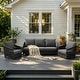 preview thumbnail 59 of 81, Rope Woven Patio Conversation Set with Swivel Chair & Settee Cushions