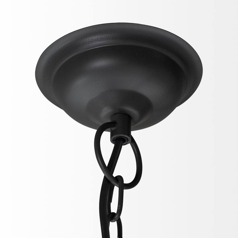 Camila Large Black Metal Mesh-Style Four Bulb Chandelier - 40"W x 40"D x 31"H