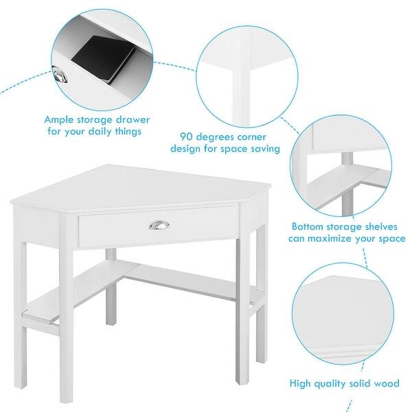 Shop Costway Corner Computer Desk Laptop Writing Table Wood