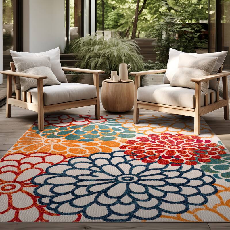 Origin Coastal Floral Indoor/Outdoor Area Rug