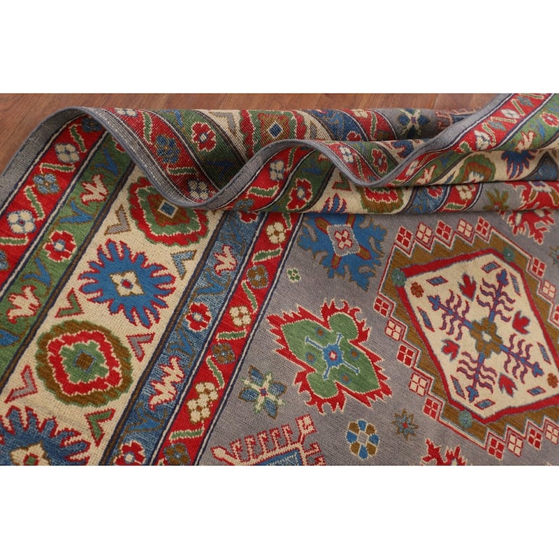 Kazak Oriental Area Rug Hand-Knotted Home Decor Wool Carpet - 6'1" x 8'10"