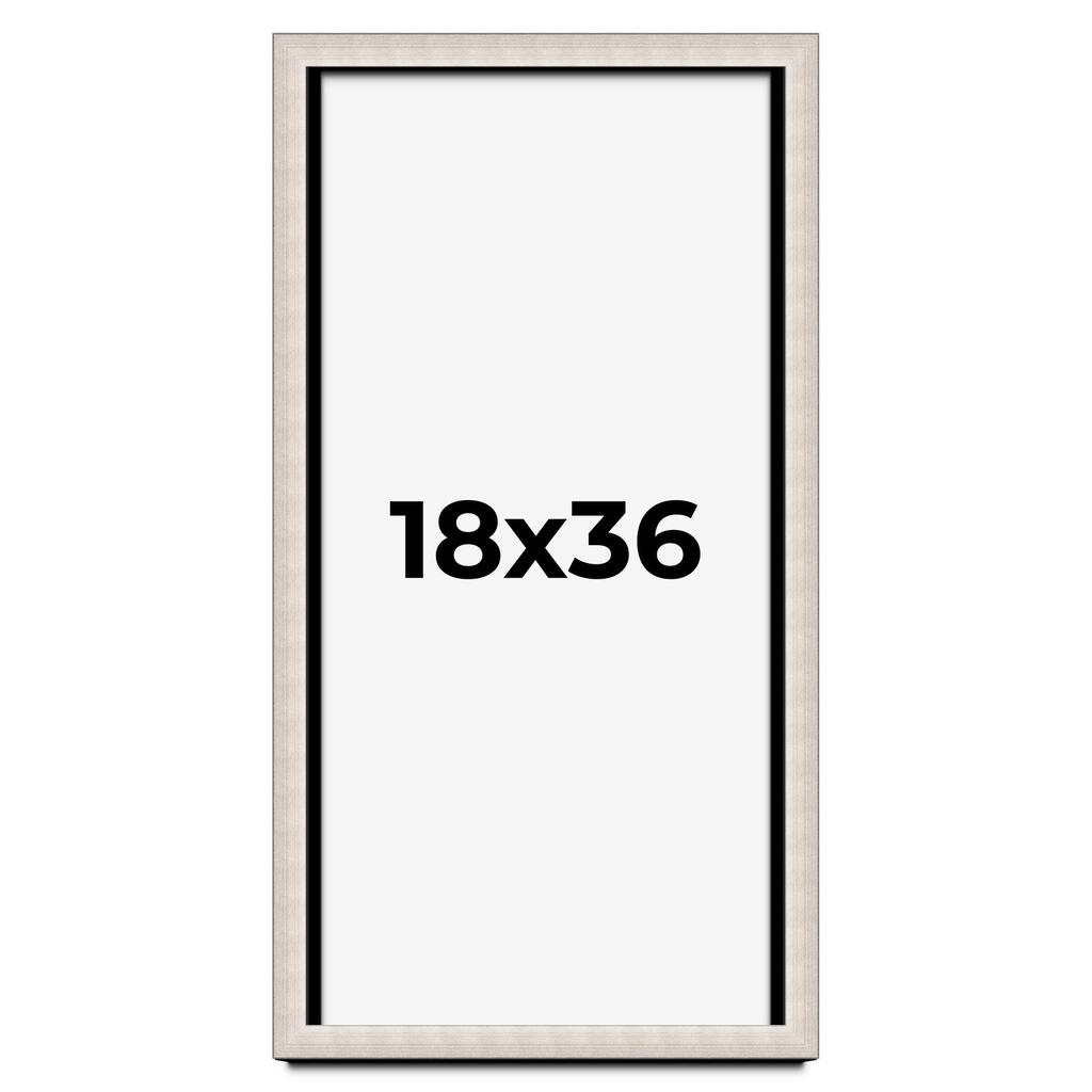 18x36 Shadow Box Frame Silver Real Wood Contemporary Shadowbox Display Frame UV Acrylic Front Acid Free Backing and Hardware