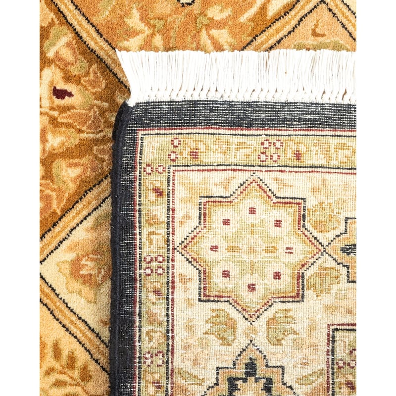 Overton Hand Knotted Wool Traditional Oriental Brown Runner