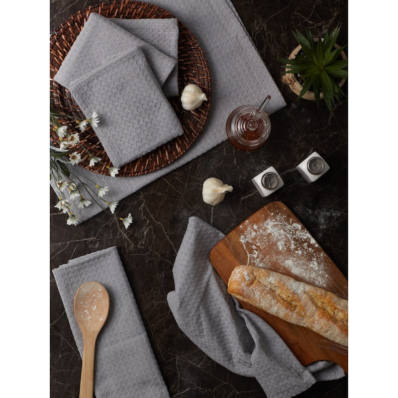 DII Black Recycled Cotton Waffle Dishtowel (Set of 6)