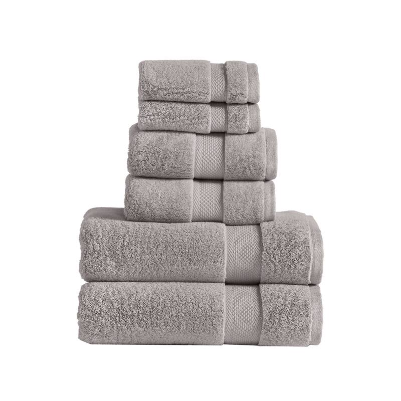 Modern Threads Luxury 6-Piece Cotton Quick-Dry Towel Set - Stone
