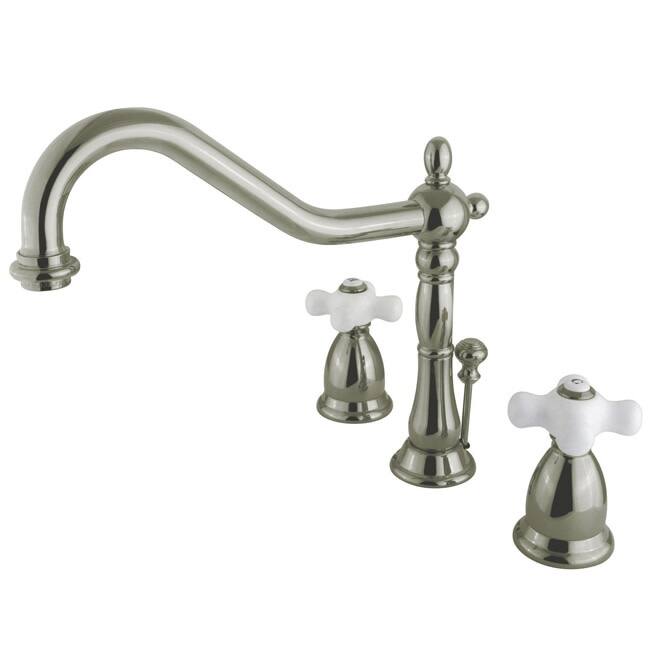 Kingston Brass Heritage Widespread Bathroom Faucet with Brass Pop-Up