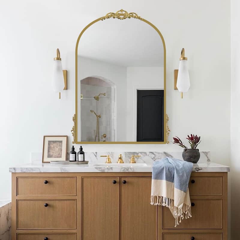 Traditional Arched Mirror Baroque Style Mirror