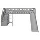 preview thumbnail 7 of 28, All-in-one Loft Bed Built-in Ladder Wood Frame Loft Bed with Slide, 2 Drawers, Storage Stairs & Underbed Activity Space for Kids