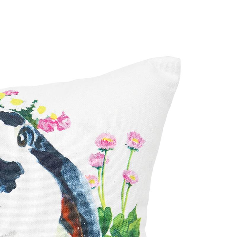 10" x 10" Bunny & Ducks Easter Printed Throw Pillow