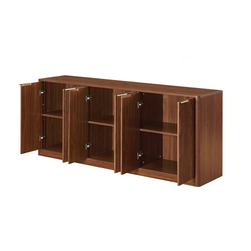 Modern Wavy Sideboard, Curved Contour Design Storage Cabinet