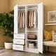 preview thumbnail 2 of 8, Palace Imports Metro 100% Solid Wood 2-Door Wardrobe Armoire with 3 Drawers