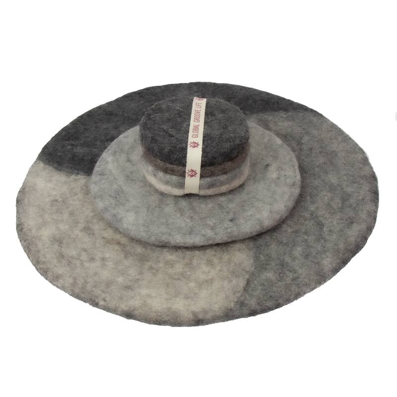 Handmade Felt Paisley Charger, Trivet & Coaster Gift Set - Cobblestone