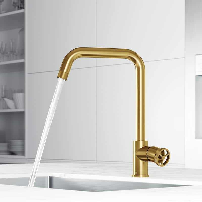 VIGO Cass Industrial 14" H Single Handle Kitchen Bar Faucet