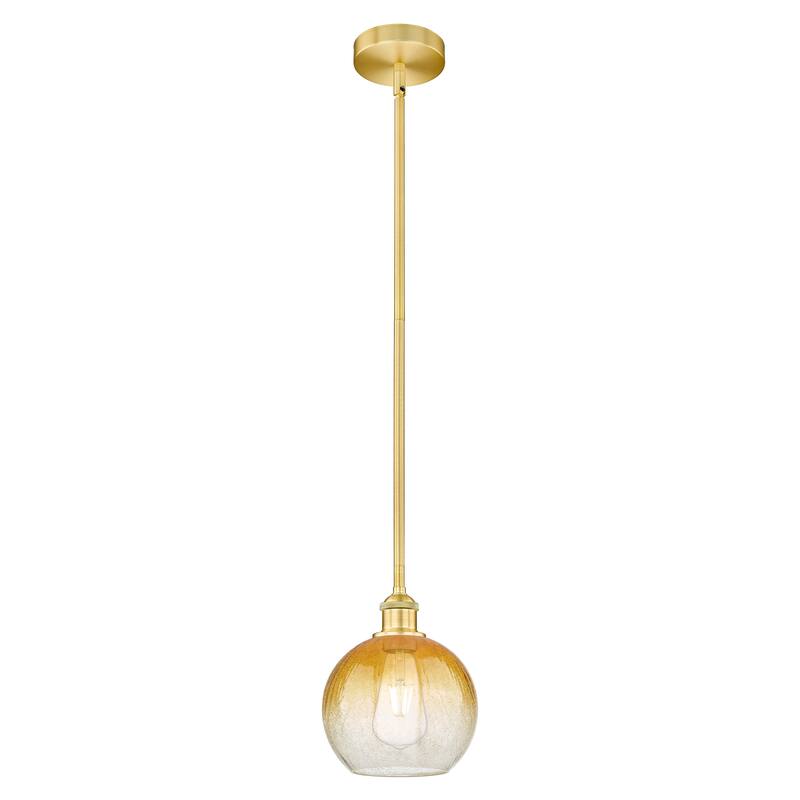 Innovations Lighting Endless Possibilities Edison - Brookhaven Globe - 1 Light 8" Stem Hung Mini Pendant - Satin Gold/Amber