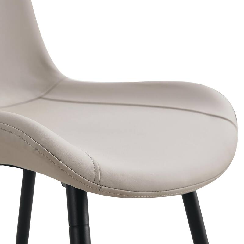 Minimalist Dining Table Set with Storage Shelf, 9-Piece Dining Set with 8 Leather Chairs, White Black Dining Table