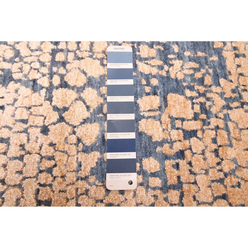 ECARPETGALLERY Hand-knotted Legacy Navy Silk, Wool Rug - 2'7 x 11'7