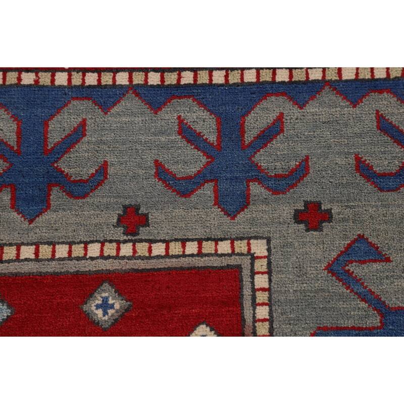 Kazak Oriental Area Rug Handmade Wool Carpet - 5'11" x 8'11"