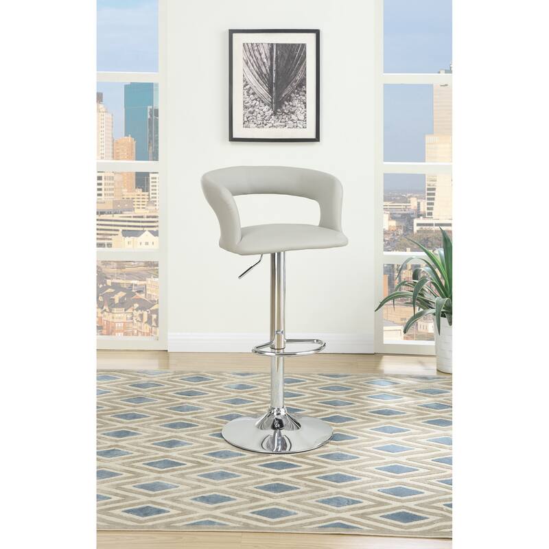 Counter Height Bar Stool Set of 2, Adjustable Swivel Bar Stool with Hollow Back, Kitchen Island Stools with Armrests