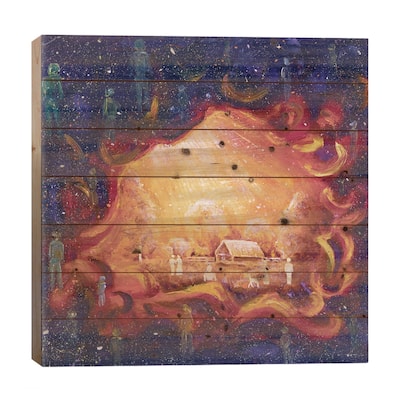 Art Souls Of People In Paradise Print On Wood by Valery Rybakow - Multi-Color