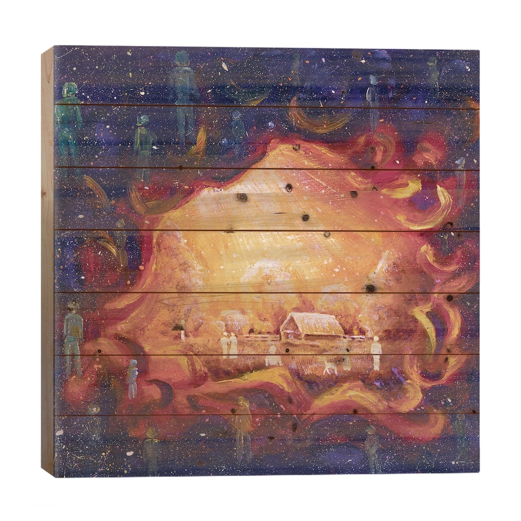 Art Souls Of People In Paradise Print On Wood by Valery Rybakow - Multi-Color