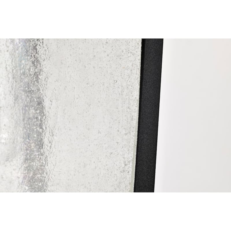 Lawrence 1 Light Medium Wall Lantern Matte Black with Clear Seeded Glass