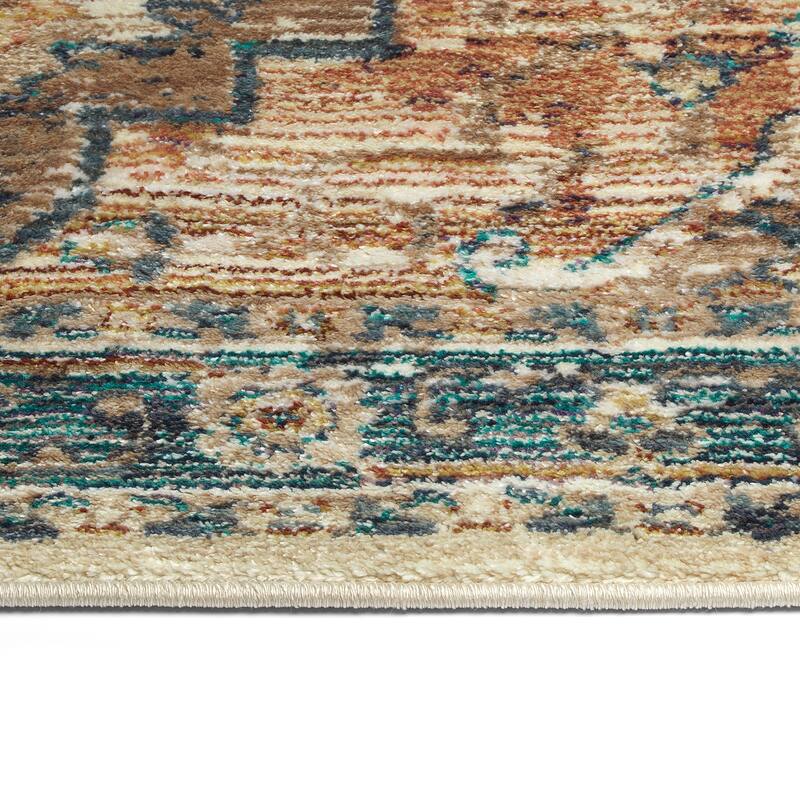 Contemporary Transitional Oriental Textured Distressed Cut Pile Rectangle Area Rug - 7.10x10.10