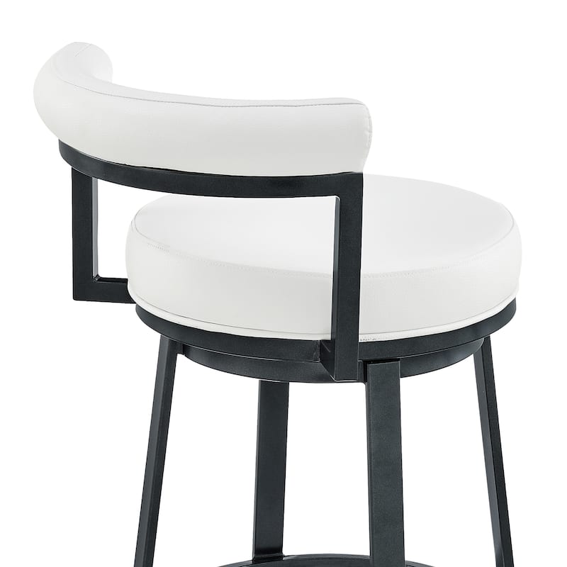 Neura Modern Swivel Counter/Bar Stool in Faux Leather and Metal