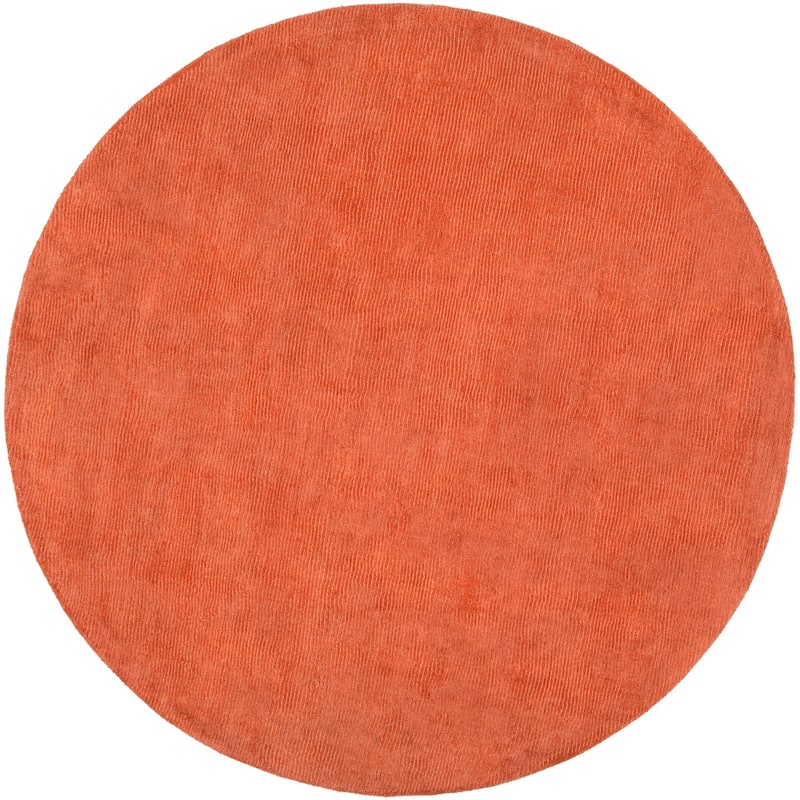 Livabliss Mystique Minimalist Solid Area Rug - 9'9" x 9'9" Round - Orange - Round