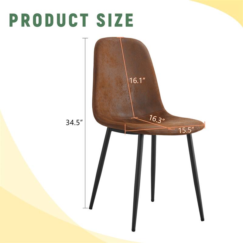 Dining Chairs,Suede Backrest and Metal Legs Combined Chairs,4 PCS