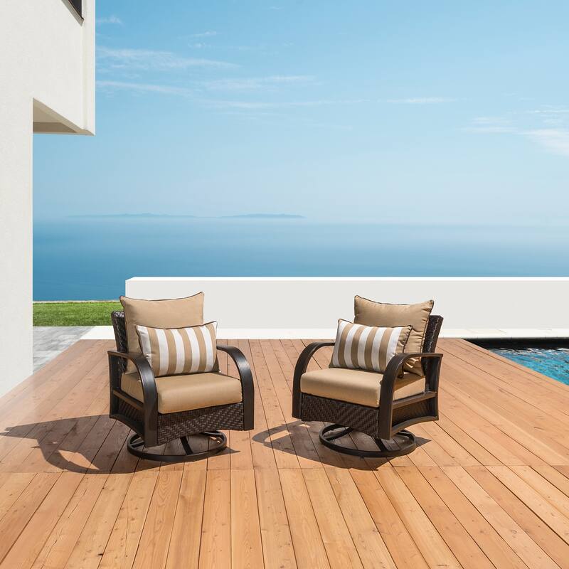 Barcelo 2 Piece Sunbrella Outdoor Patio Motion Club Chairs