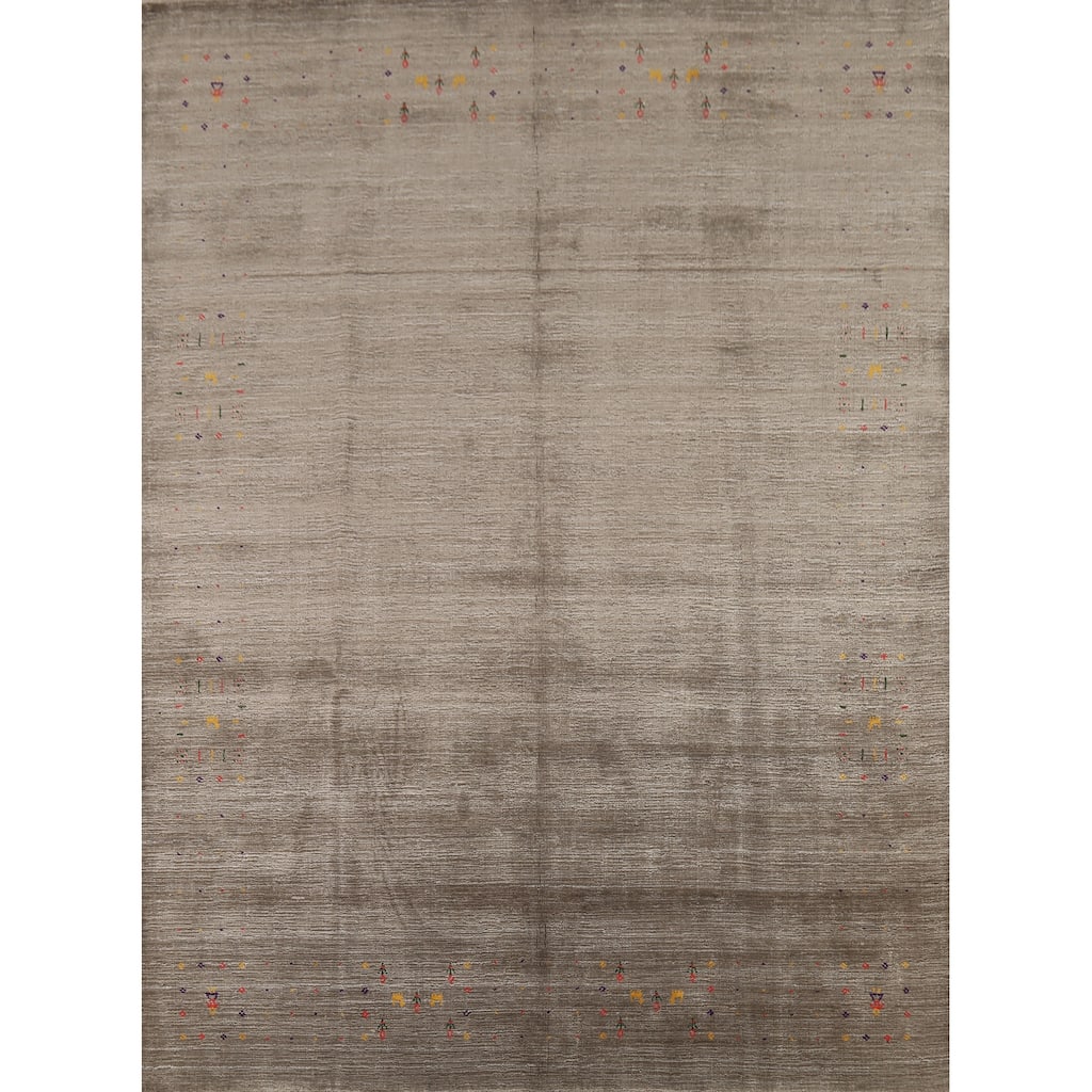 Gabbeh Indian Rug Hand-Knotted Wool Carpet - 8'5"x 9'8"