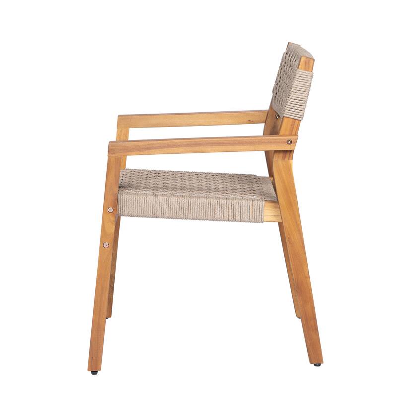 Christopher Knight Home - Lyla Outdoor Rope Woven Acacia Dining Chair Set (Only chair)