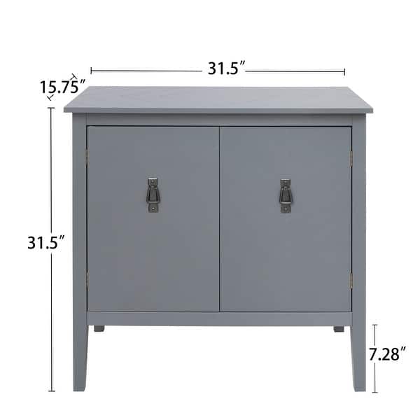 2 Door Wooden Gray Wood Vintage Style Sideboard for