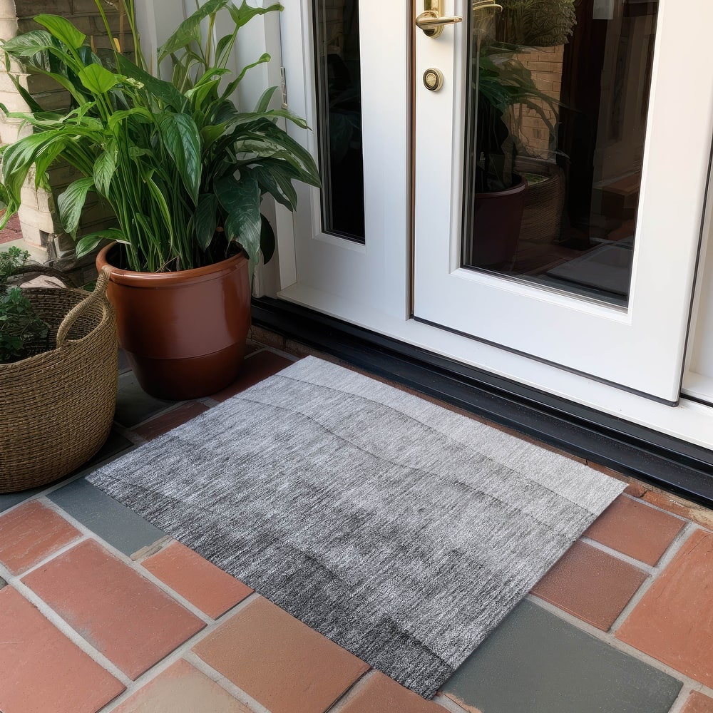 Machine Washable Indoor/ Outdoor Chantille Modern Horizon Rug