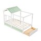 preview thumbnail 3 of 7, Twin Size House Bed Modern Wood Canopy Bed with Roof, Window and Large Drawer
