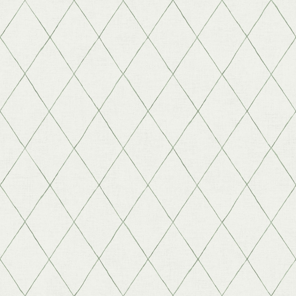 A-Street Prints Rhombus Green Geometric Wallpaper