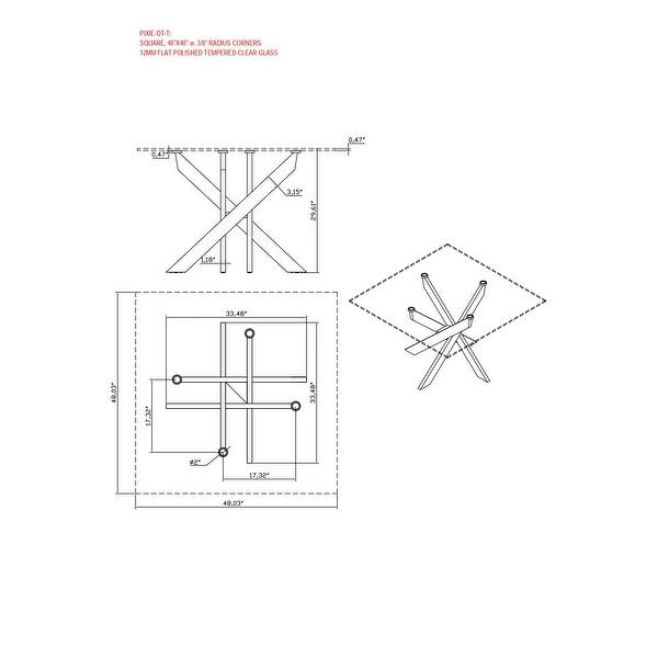 Somette Petra Square Glass Dining Table - Bed Bath & Beyond - 32651320