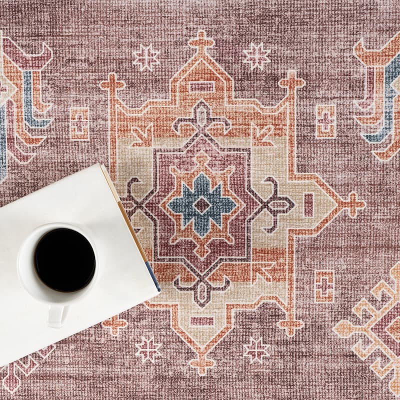 Nuloom Philomena Medallion SplashGuard Machine Washable Area Rug