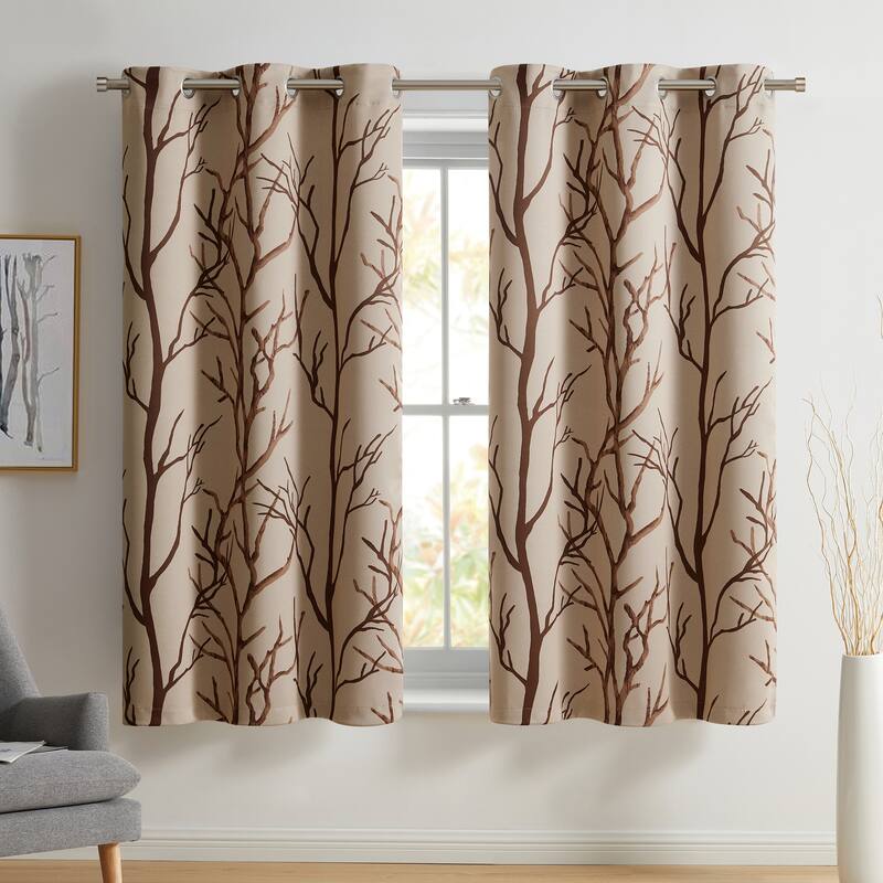 VCNY Home Kingdom Branch Blackout Curtain Panel - 40" x 63" - Taupe