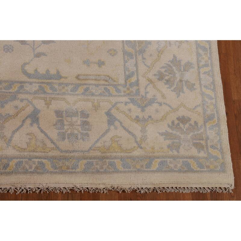 Earth Tone Oushak Area Rug Hand-Knotted Wool Carpet - 8'0" x 9'10"