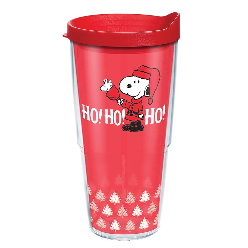 Tervis Peanuts Ho Ho Ho Christmas Holiday Made in USA Double Walled Insulated Travel Tumbler, Classic - 24oz