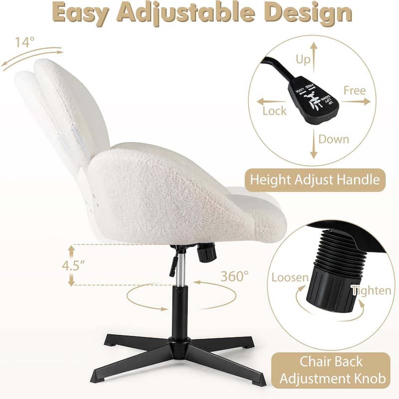 Cross-legged Chair with Adjustable Height for Home Office