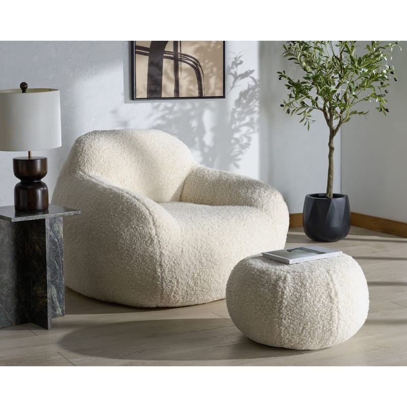 SAFAVIEH Couture Lorianna Bean Bag Chair - 39"W x 39"D x 30"H