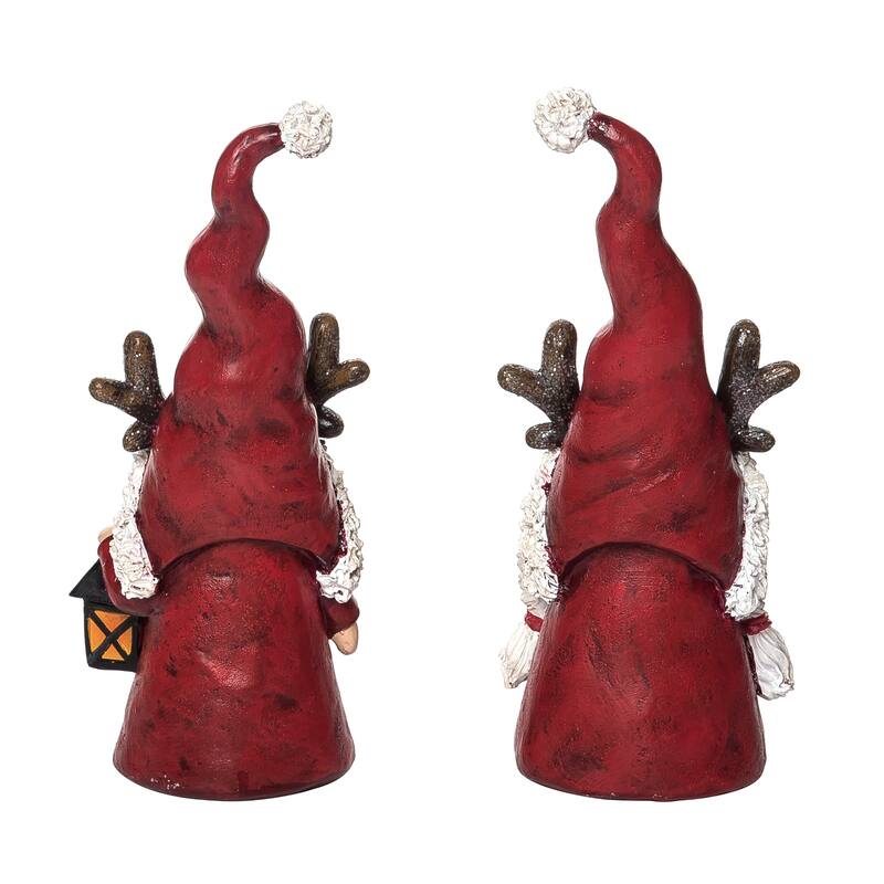 Transpac Resin 9 in. Multicolored Christmas Gnome Figurine Set of 2