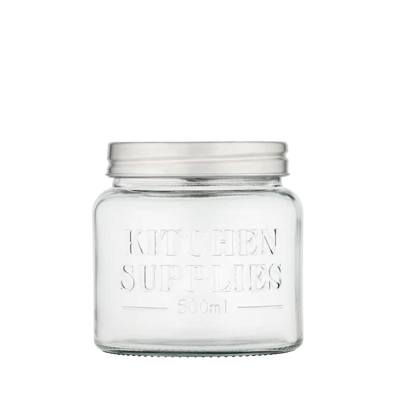 Amici Home Kitchen Supplies Glass Canister Dry Food Storage Container - 18 oz